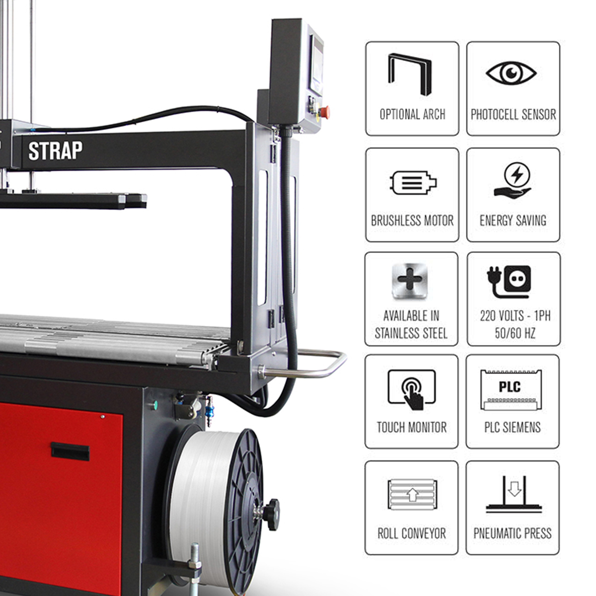 Αυτόματη Τσερκοδετική Μηχανή με Κυλίνδρους & Πνευματικό Press SPEED STRAP 505RP | 509RP | 512RP speed strap rp rp rp
